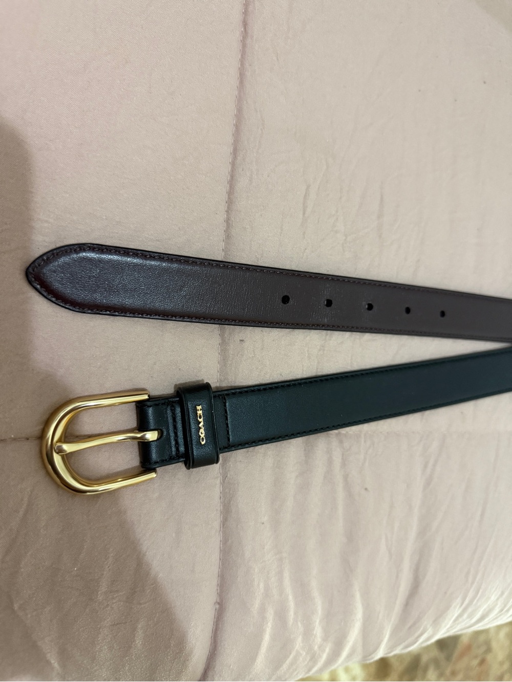 COACH Reversible Black/Brown Leather Belt